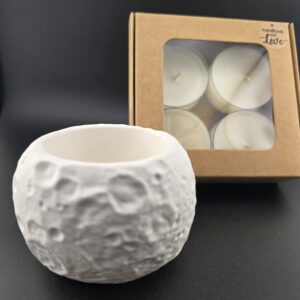 Gipsgefäß mit 4 Sojawachs-Refills