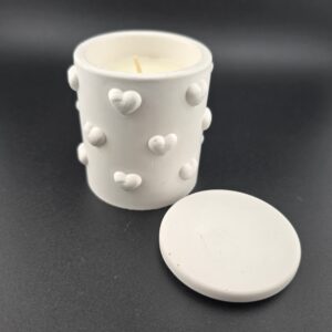 Kerze im Gipsform mit Herzdesign